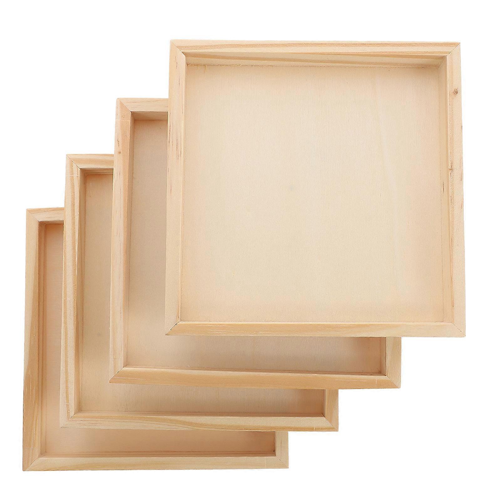 Puzzle Sorting Trays Wooden Tray for Storage Use 4Pcs Set