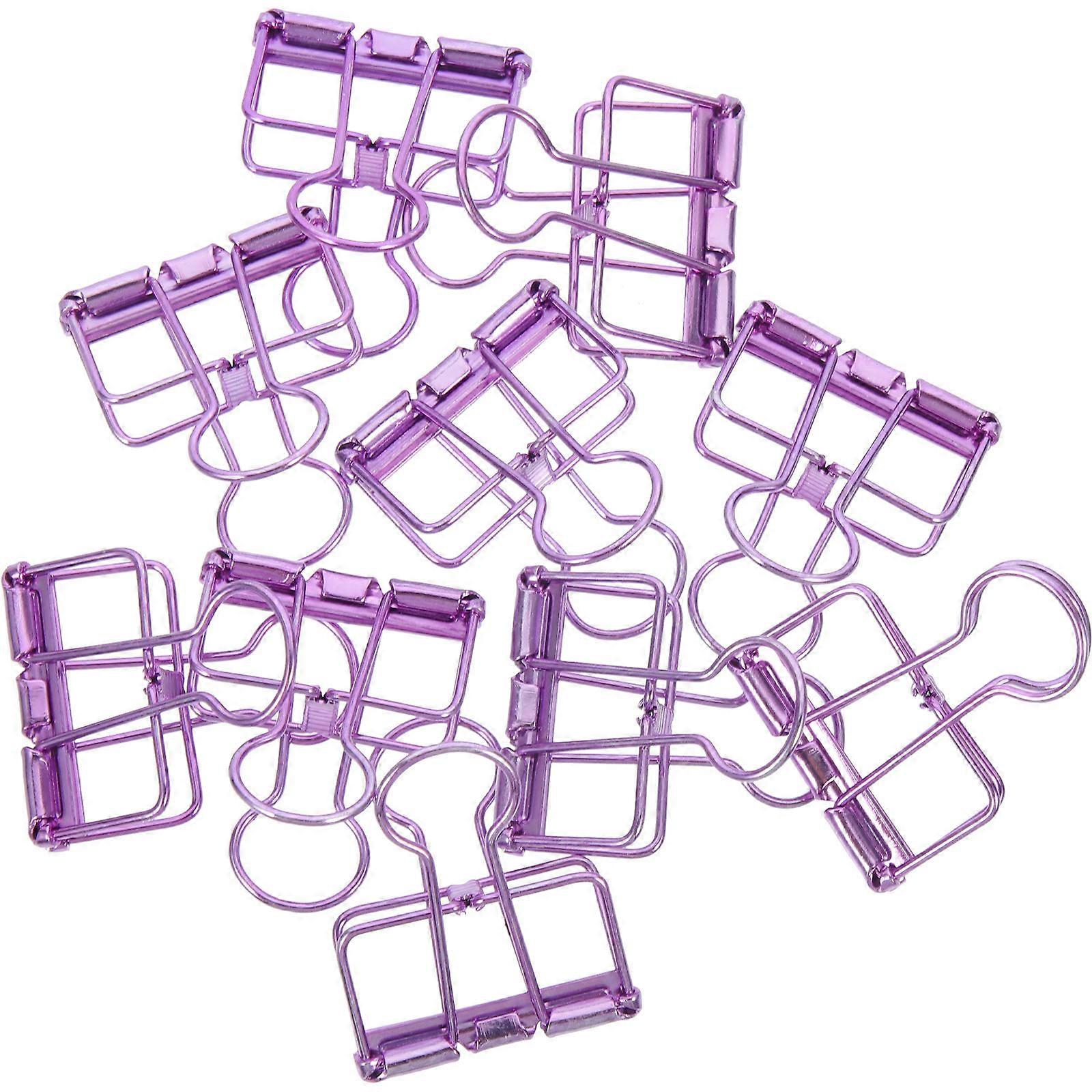 Large Metal Binder Clips for Document Holding 10Pcs Purple Paper Clips