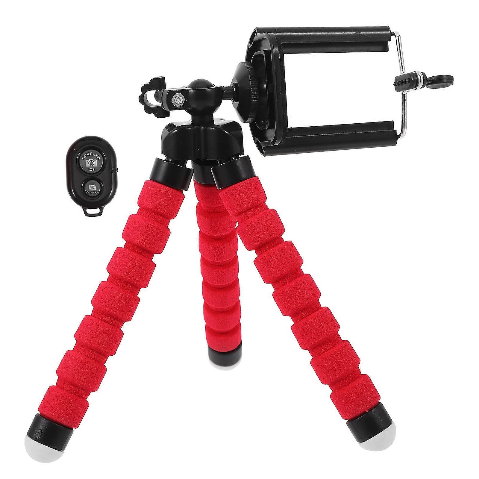Selfie Stick Tripod Extendable Selfie Stick with Remote for Phone Red
