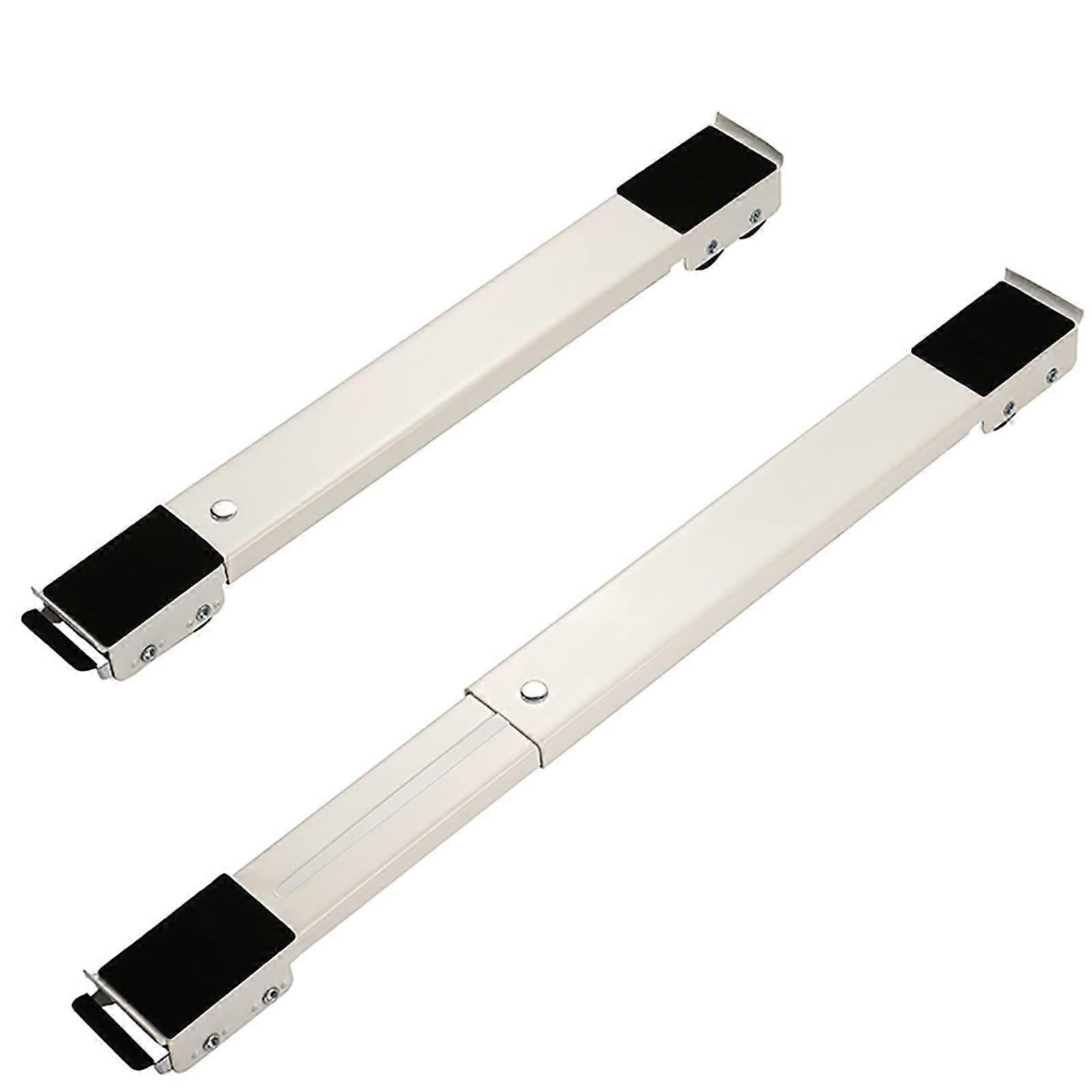 Washing Machine Stand Adjustable Appliance Base with 24 Locking Wheels AntiVibration Pads White