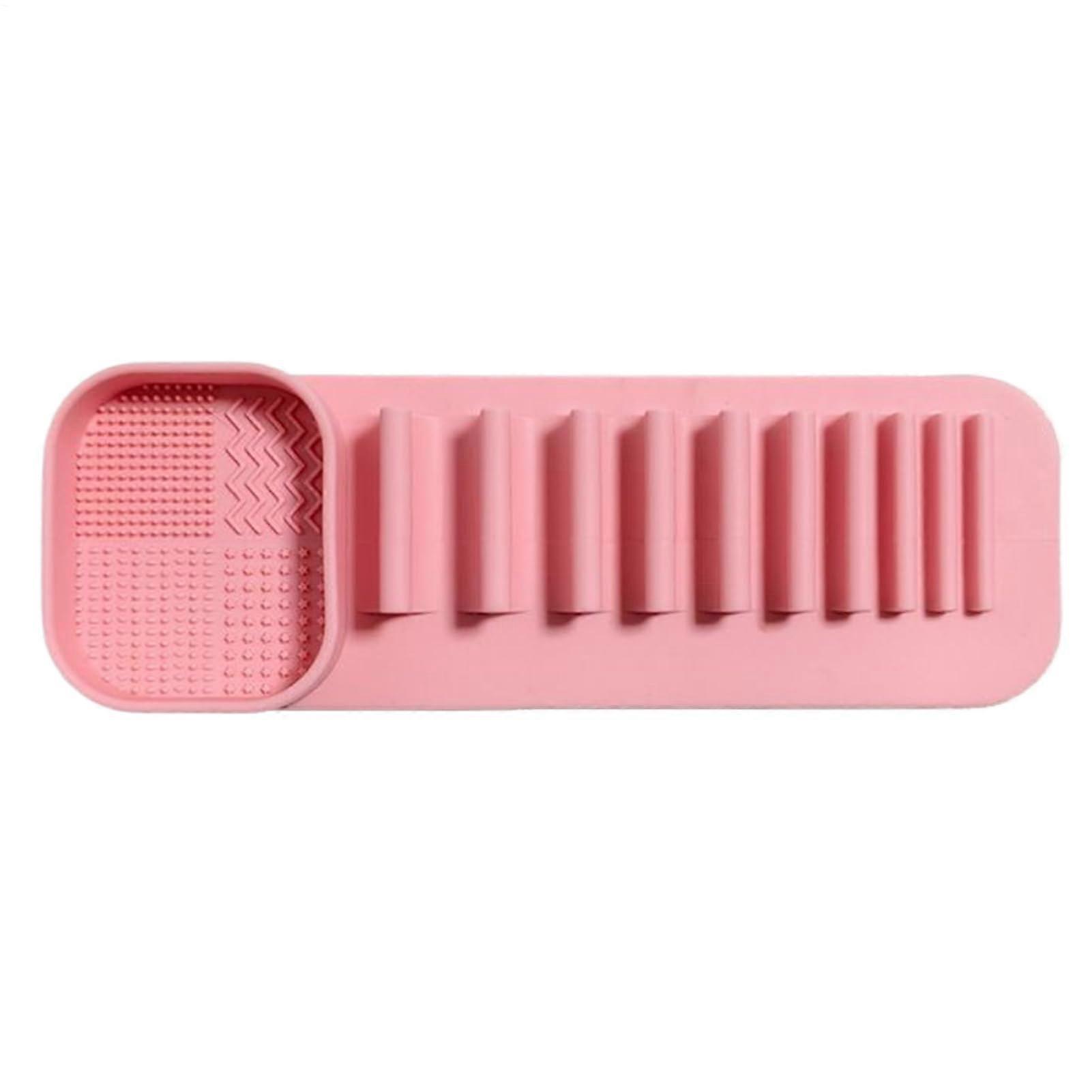 Makeup Brush Organizer and Drying Rack with Silicone MultiSlot Wall Mount Cosmetic Holder