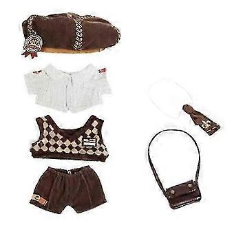 20 cm de pelúcia boneca roupas chapéu camisa colete calças gravata mochila carteiro conjunto 8in acessórios para boneca vestir-se terno miniatura boneca cosplay