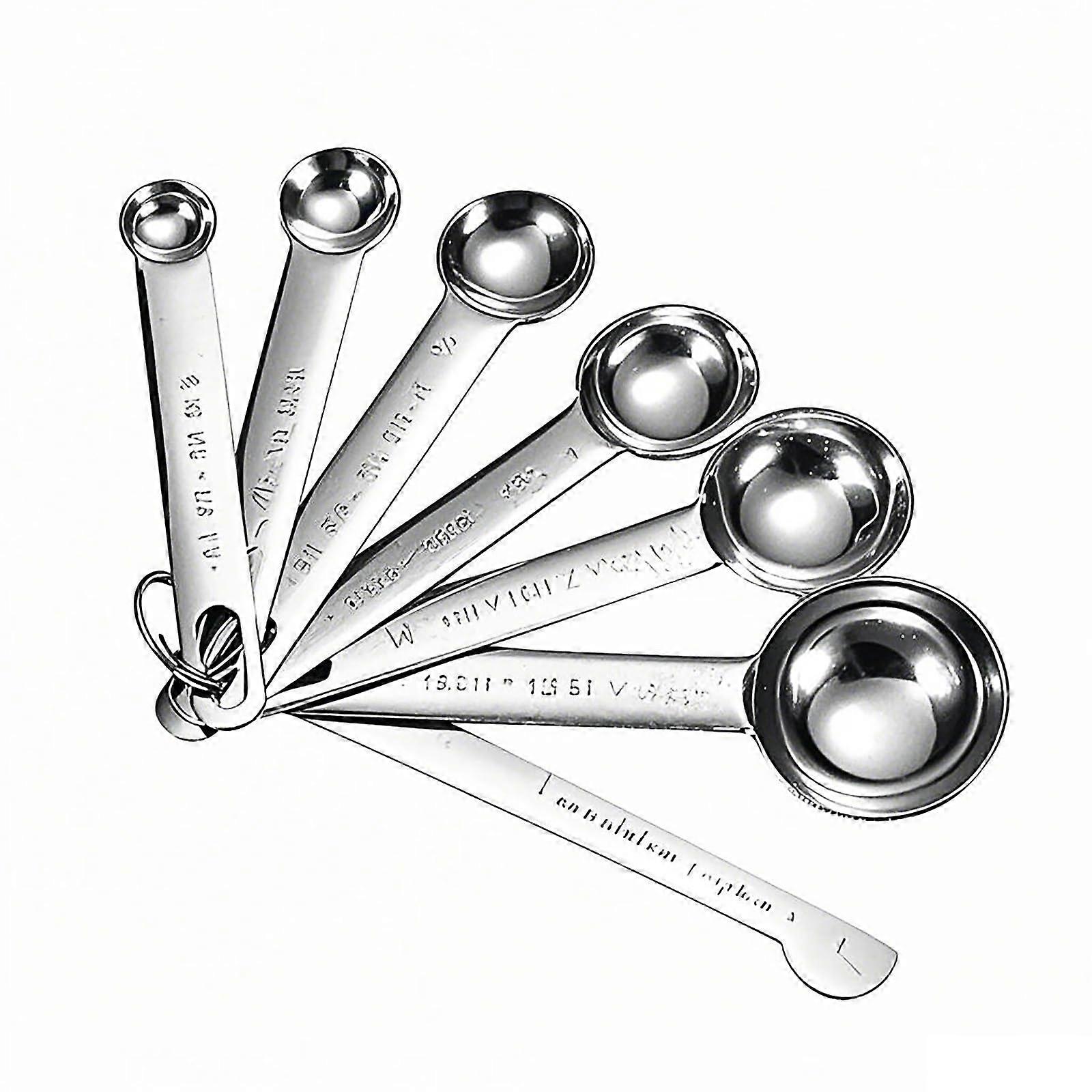 Measuring Spoons Set 7 PCS Stainless Steel for Baking and Cooking Accurate RustResistant