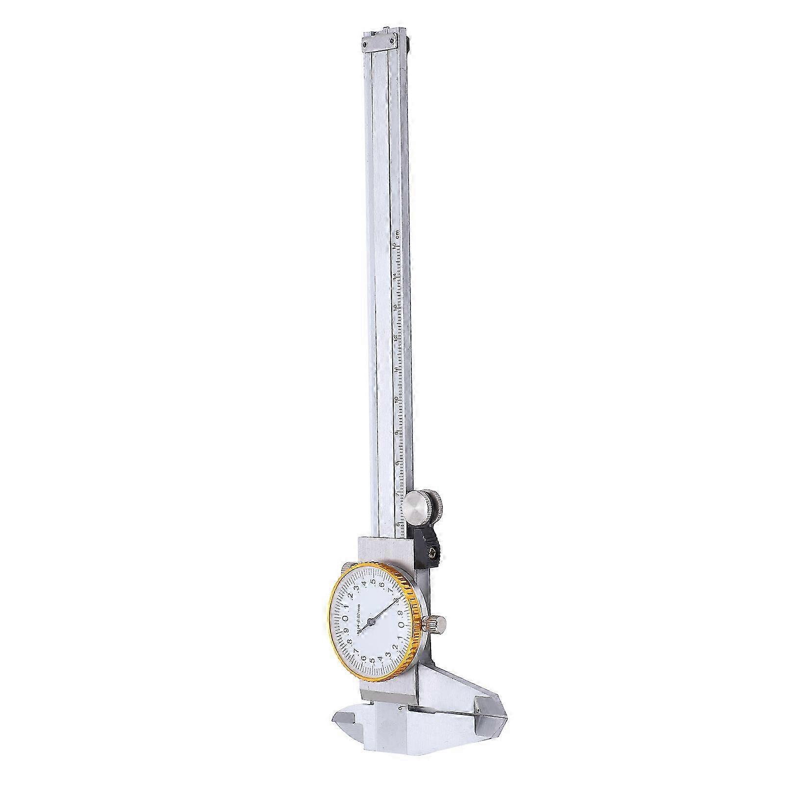0150mm Dial Caliper Steel ShockProof Adjustable Vernier Caliper with Depth Rod Silver
