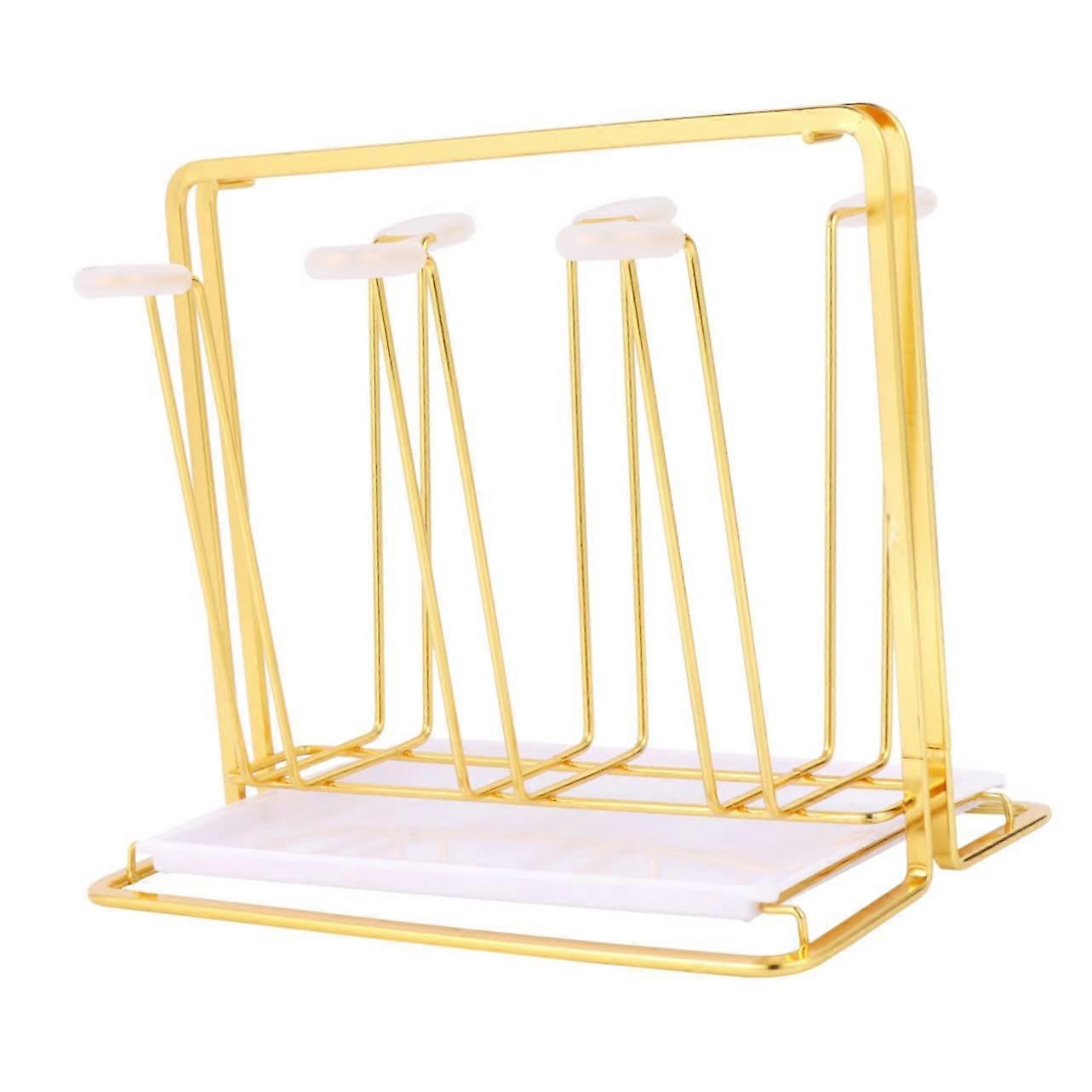 Cup Drying Rack with NonSlip Base, SixCup Hanging Design and Removable Water Drain Pan