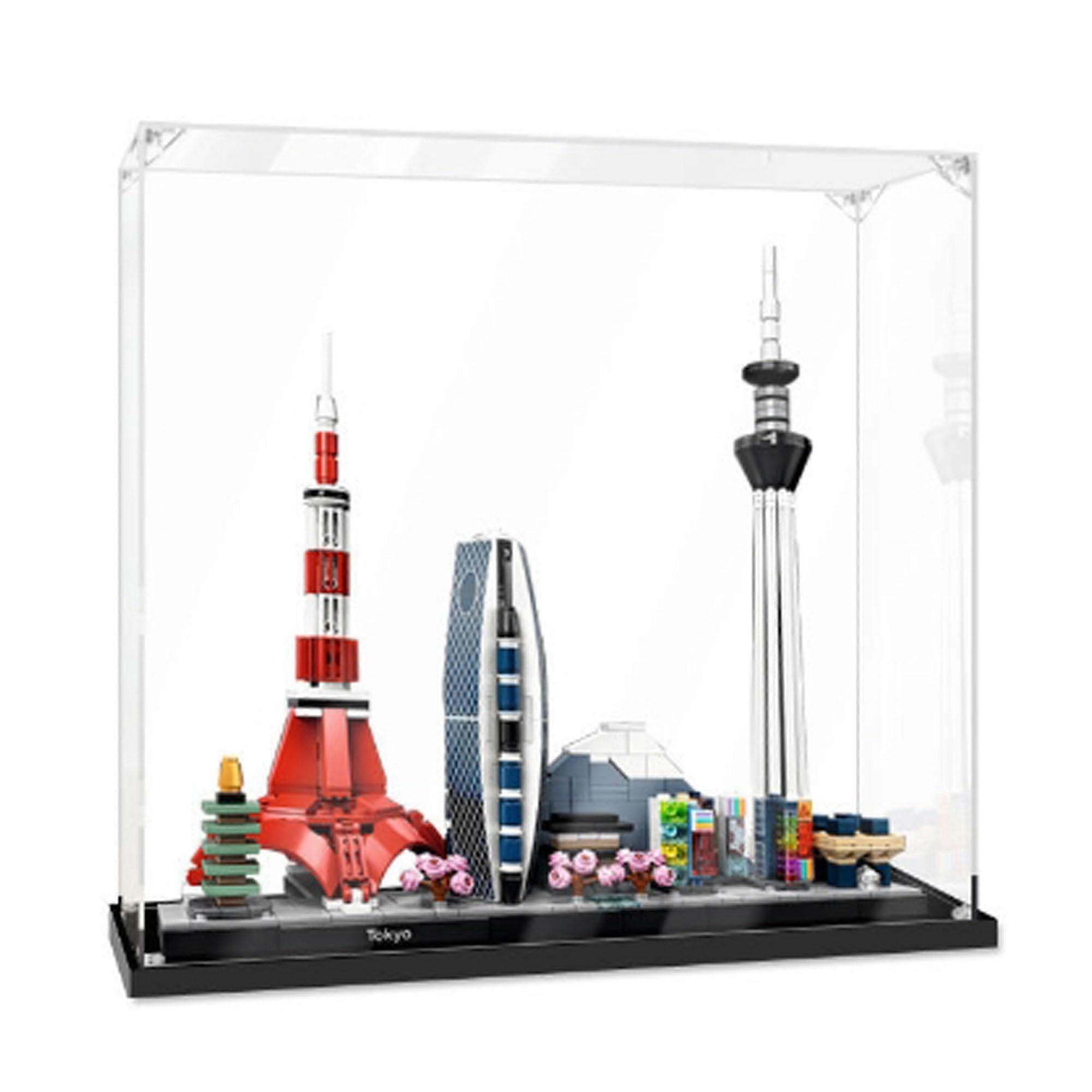 Display Case for  Tokyo Skyline 21051, Clear Dustproof UVResistant Acrylic Box, Easy Assembly