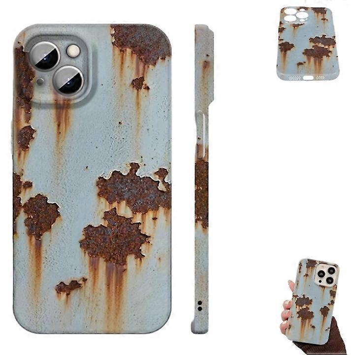 Rusty Phone Case,Glossy Rust Metal Look,Creative Iron Style Case for iPhone 16