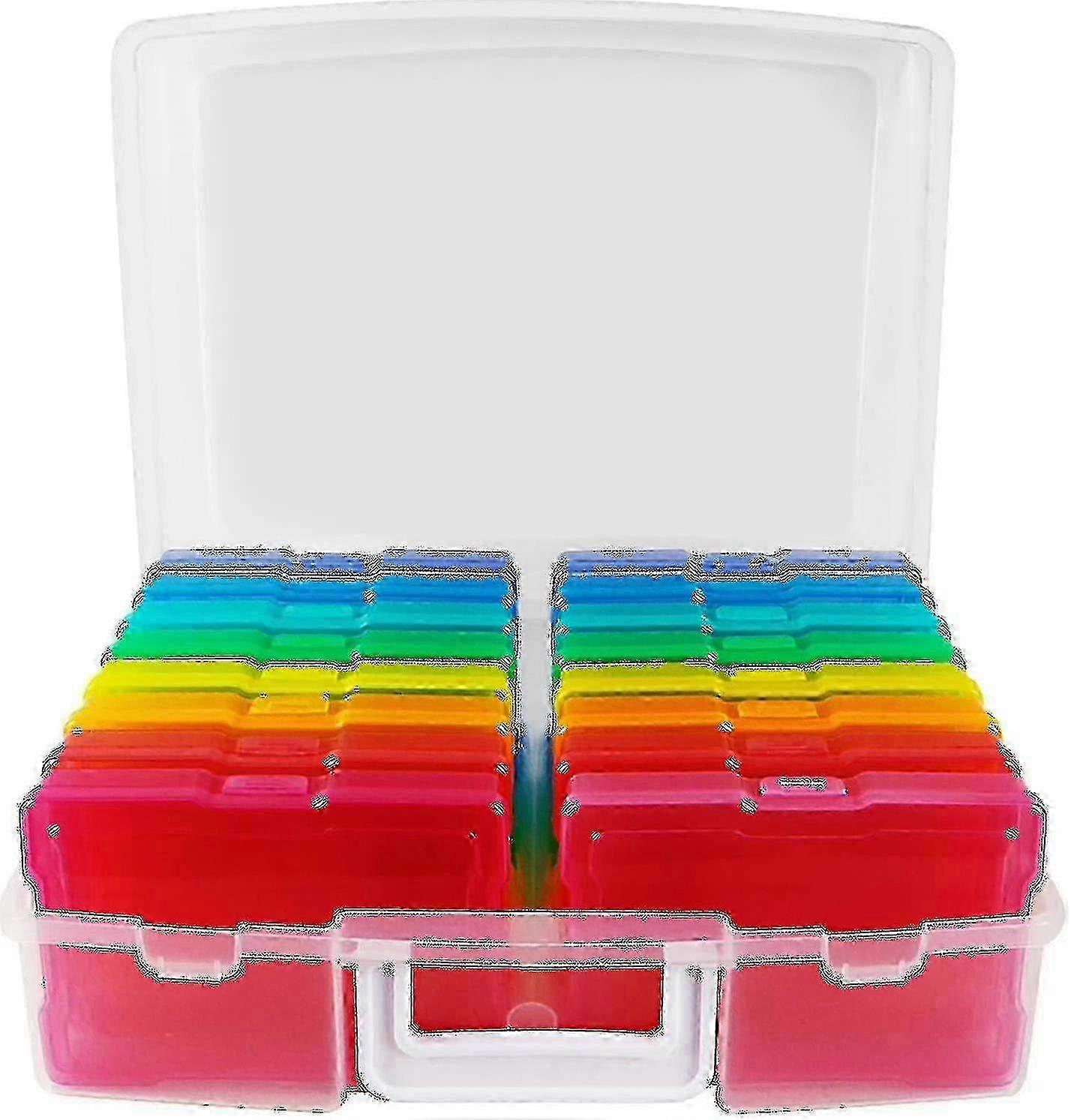 Photo Storage Boxes Transparent 4x6 with 16 Inner Organizer Cases