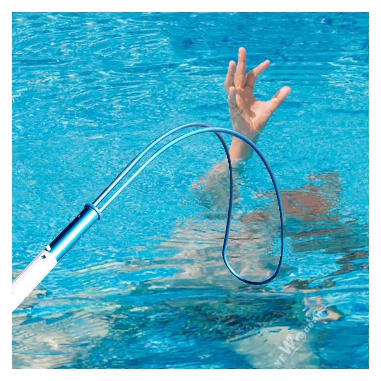 Pool Rescue Pole with Telescoping Safety Hook, 3m Adjustable Aluminum Lifeguard Emergency Tool