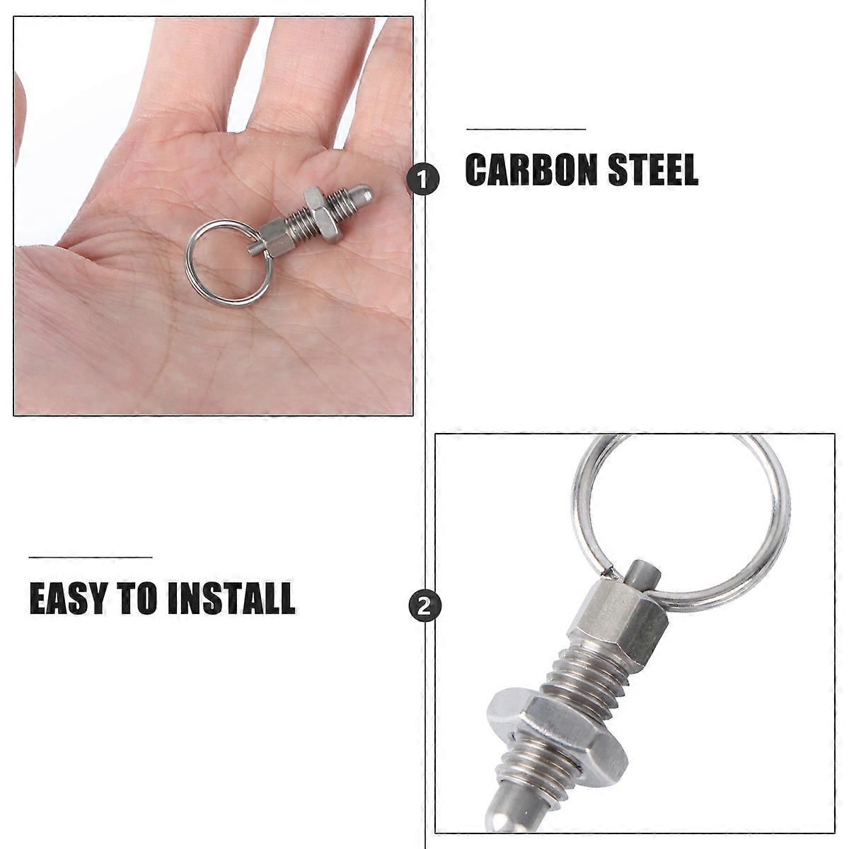 Stainless Steel Plunger Machine Parts Mechanical Accessory Round Spring Loaded Pull Pins 2Pcs