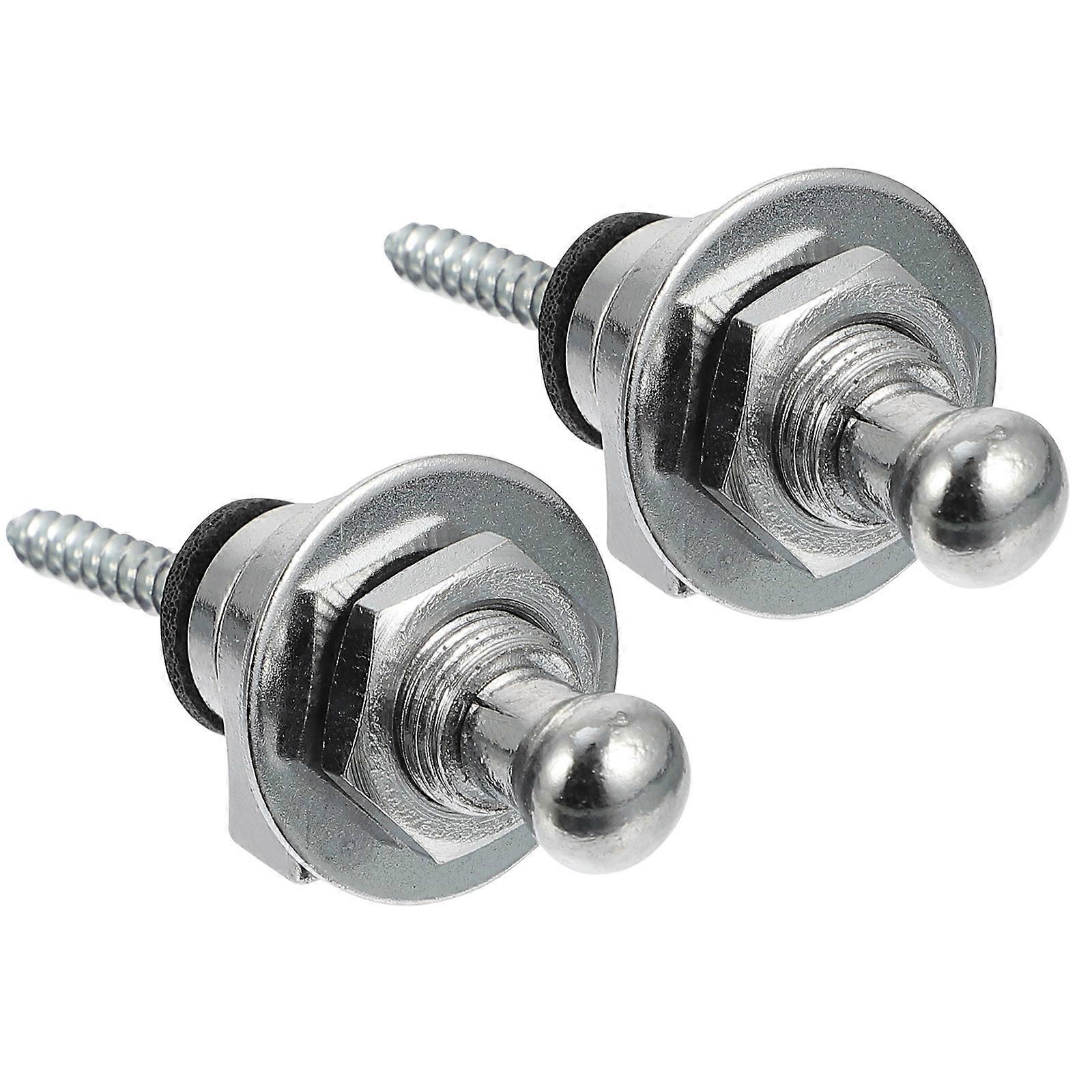 Electric Bass Guitar Strap Button for Non-Slip Fixing 2Pcs Silver