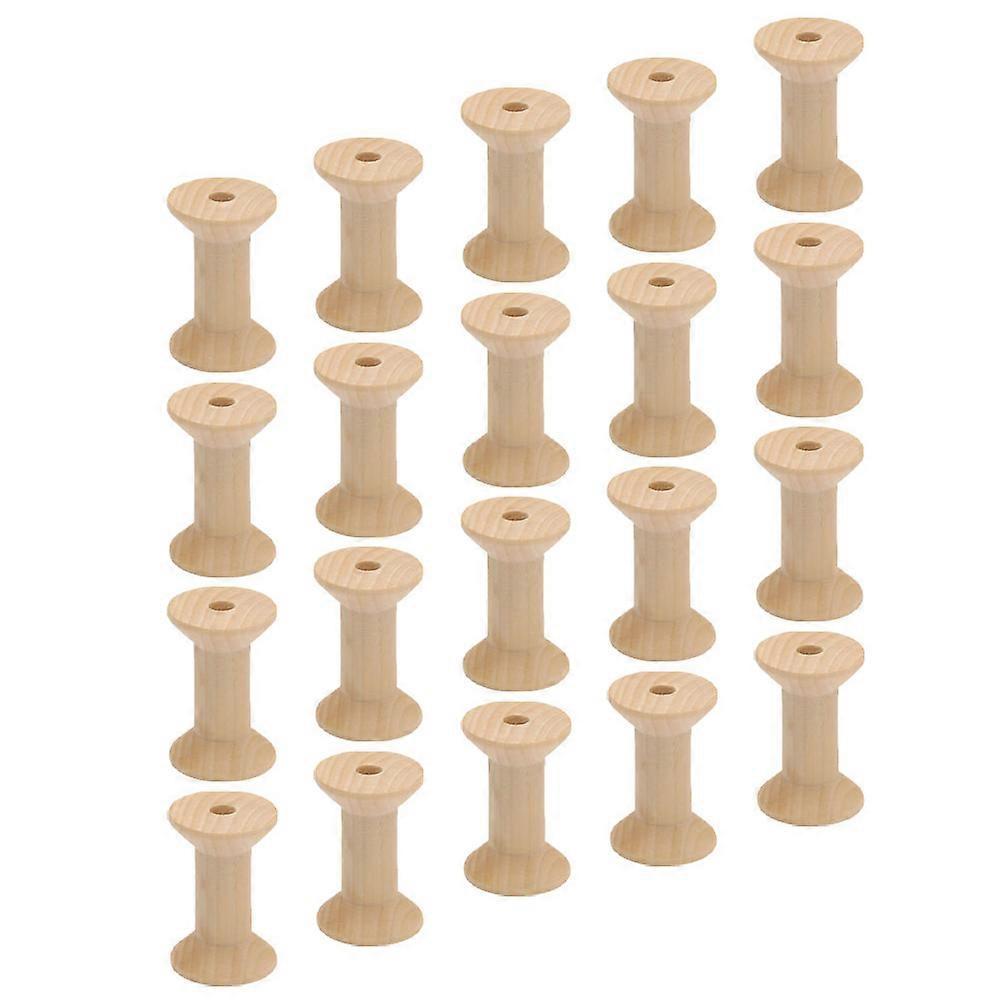 Wooden Weaving Bobbins for Sewing Use 50Pcs Empty Thread Spools Assorted Color