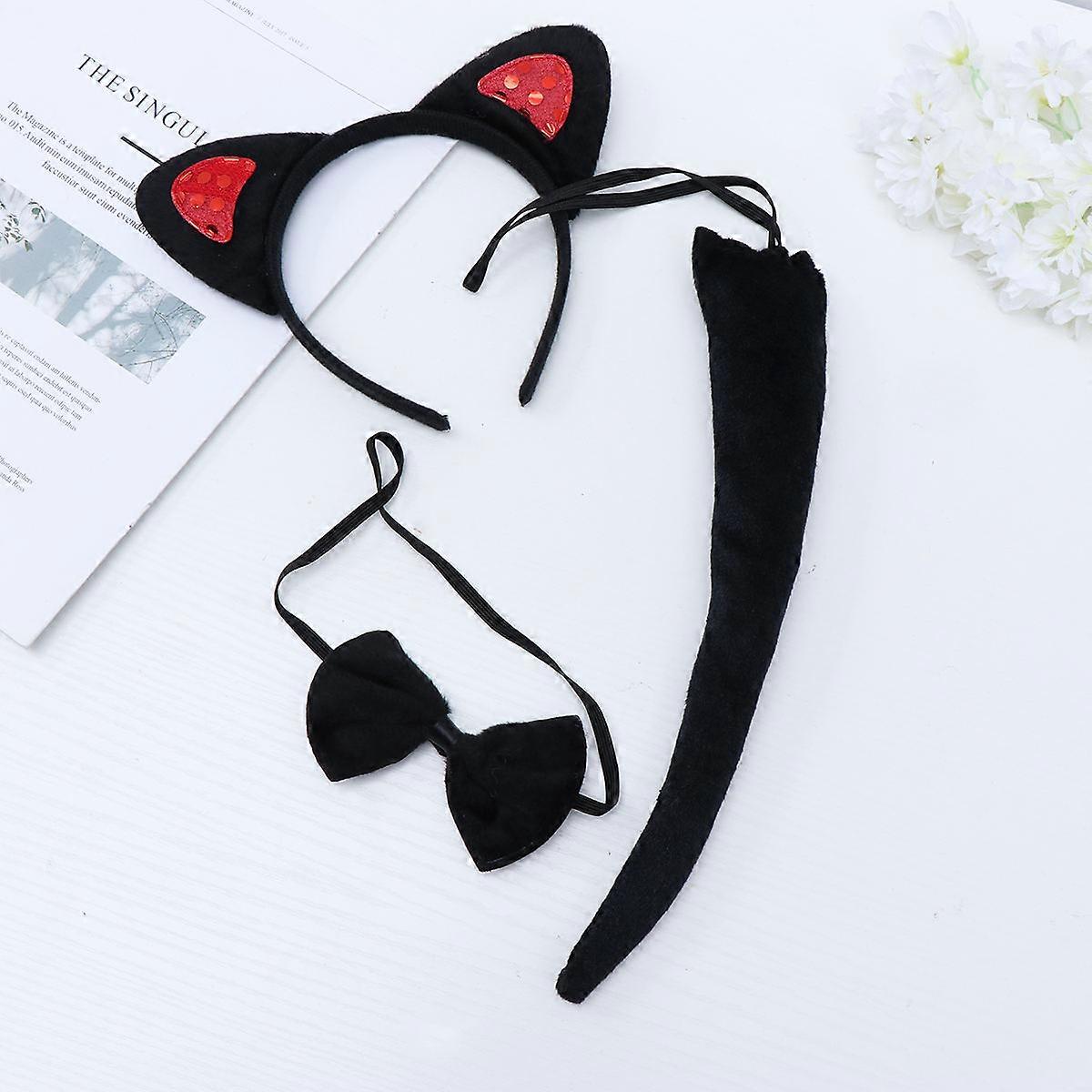 Cat Tail Set Cat Ear Accessory for 3Pcs Party Use