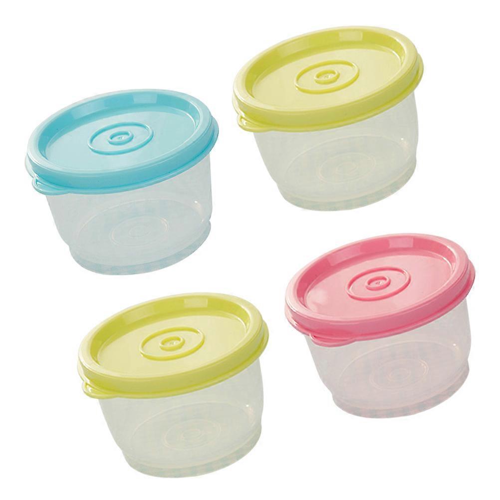 Fresh Food Plastic Crisper Containers for Kitchen Use 4Pcs 150Ml Set