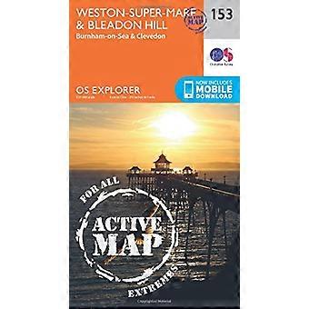 OS Explorer kaart actief (153) Weston-Super-Mare en Bleadon Hill (OS Explorer actieve kaart)