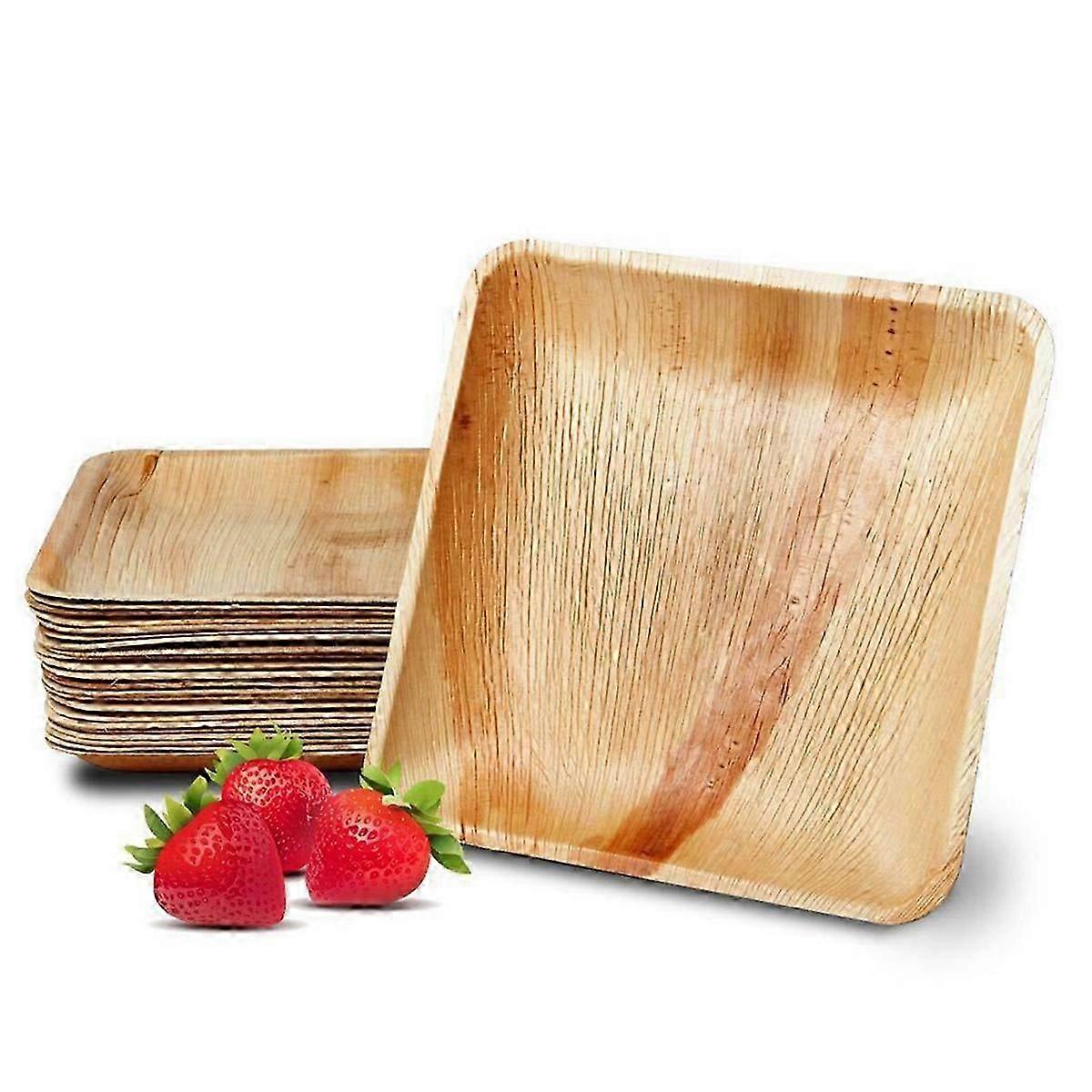 25 Disposable Palm Leaf Plates, 8inch(20cm)