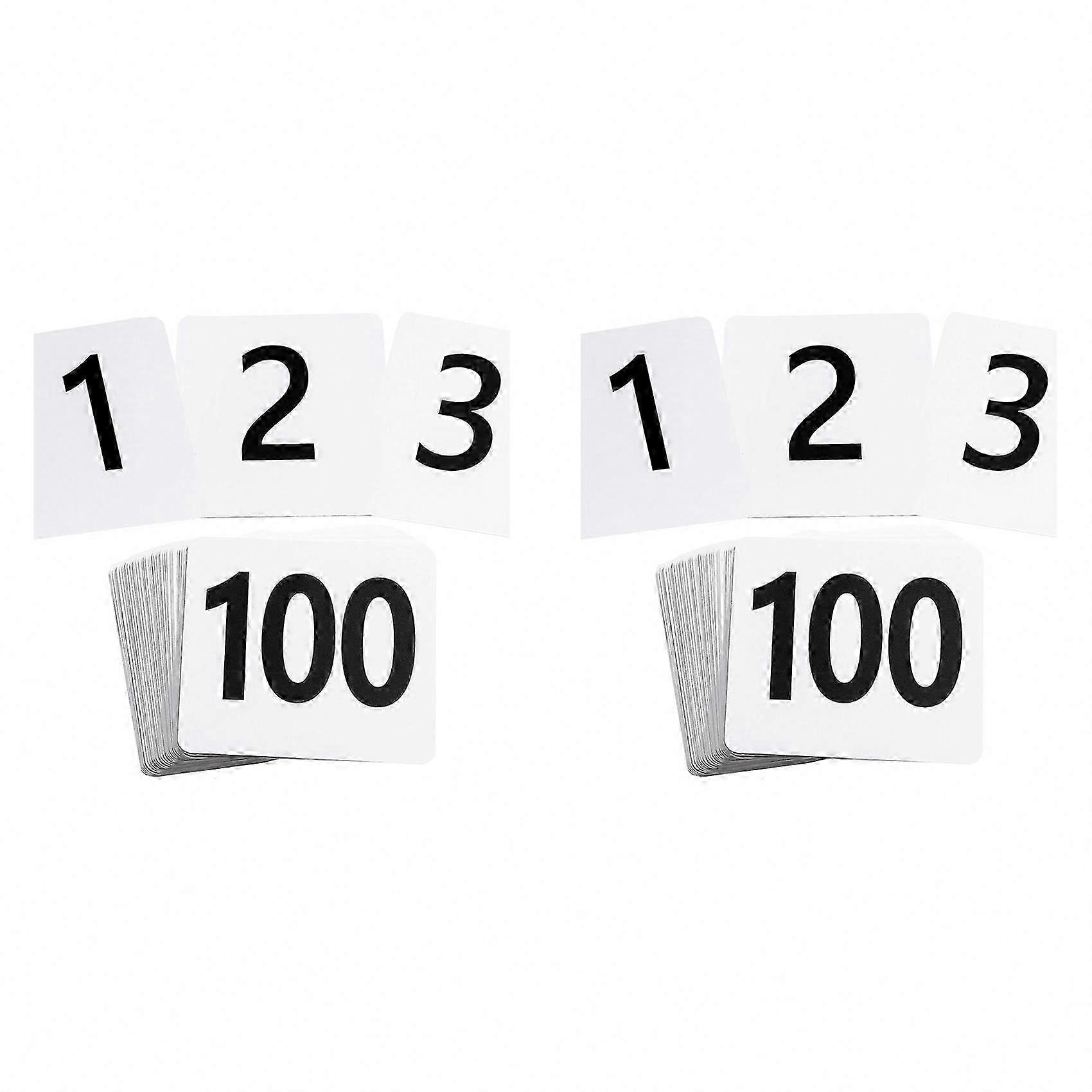 100 Count Double-Sided Table Number Cards, 1-100 for Event Organization