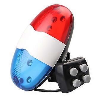 6 LED Luce auto della polizia Campanello per bicicletta con 4 toni Suono clacson elettronico Sirena compatibile con bicicletta per bambini monopattino Accessori per luci da ciclismo