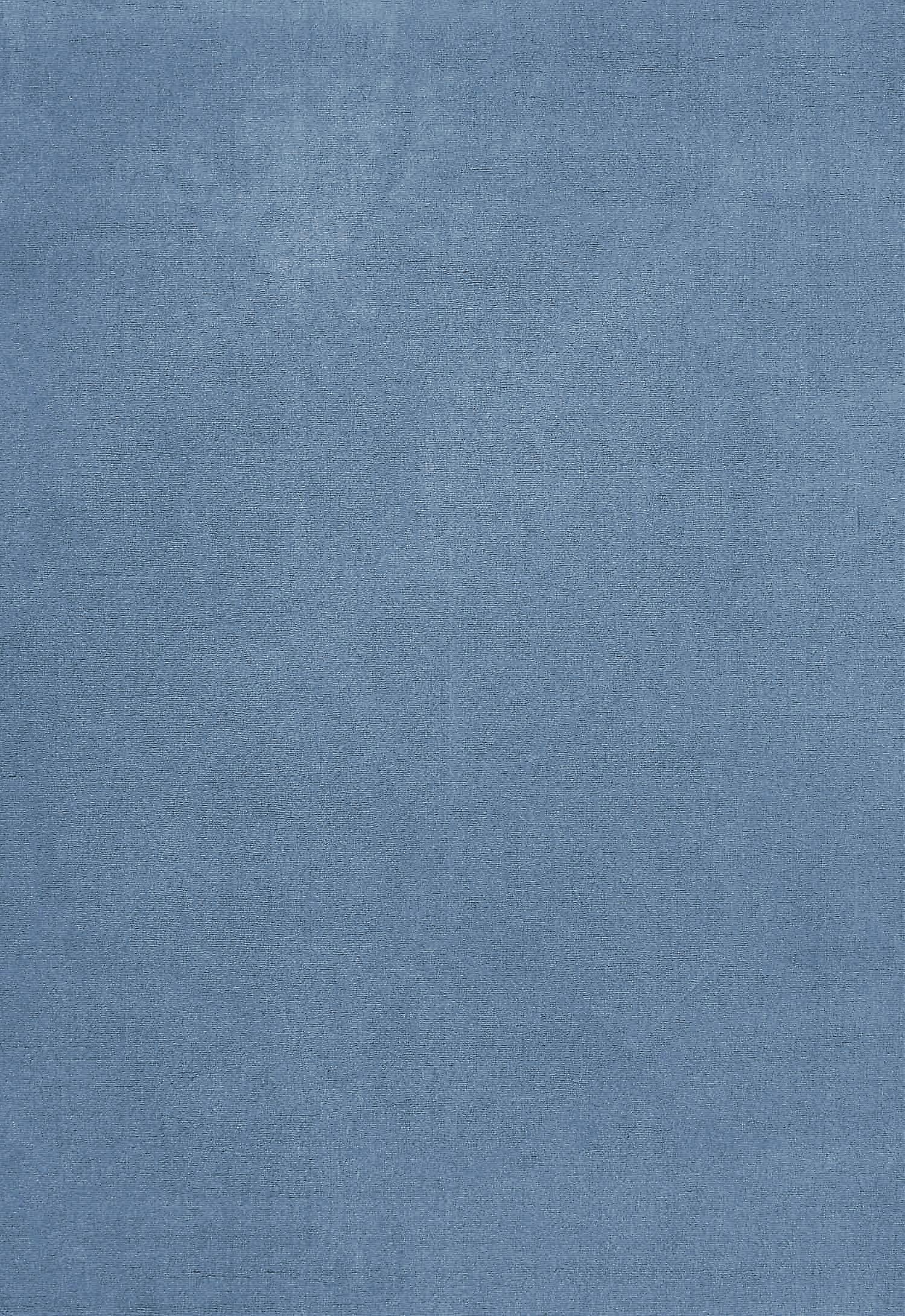 Layered Solid Wool Cornflower Blue Rug