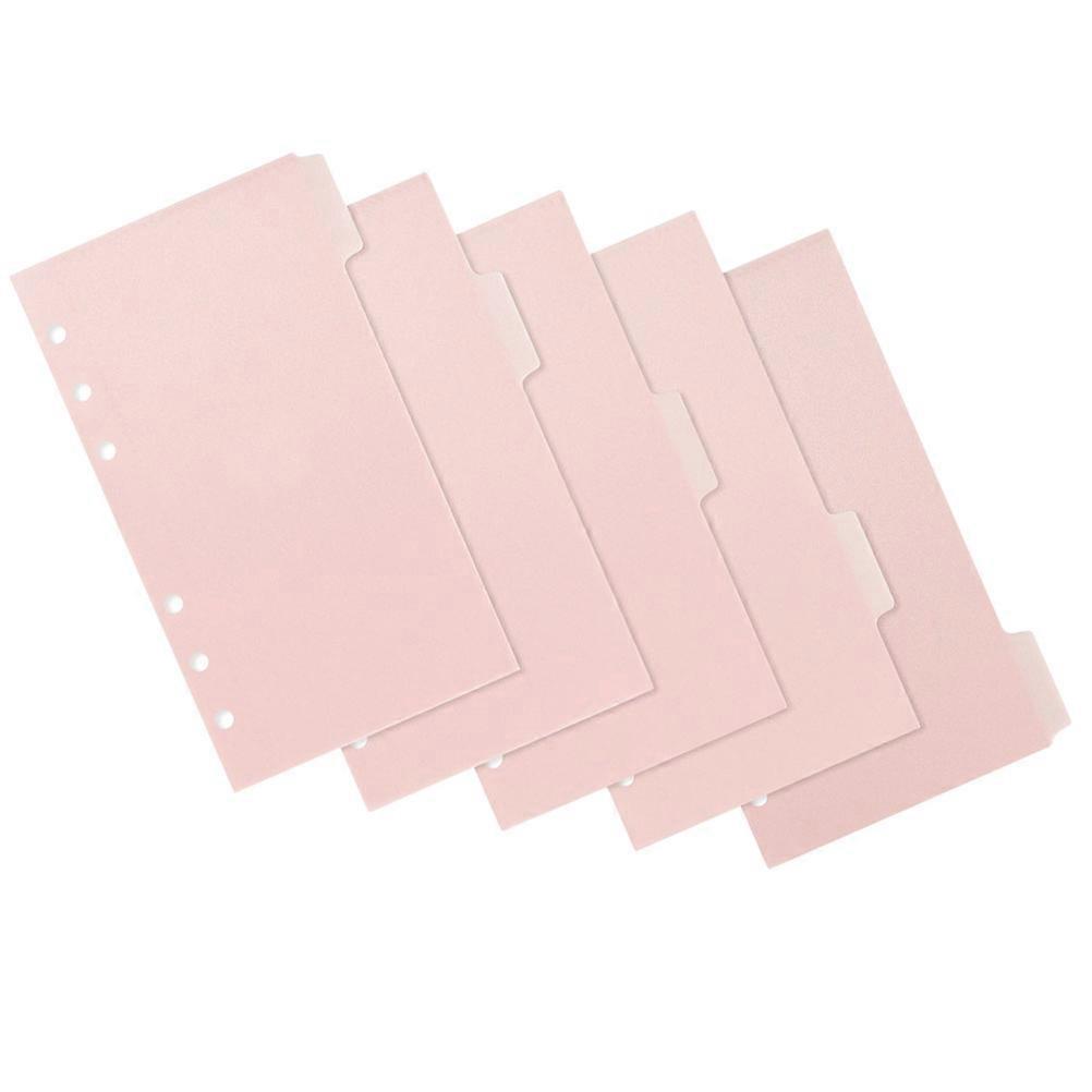 Binder Pockets Plastic Folder for Organizing Documents 5Sets Pink