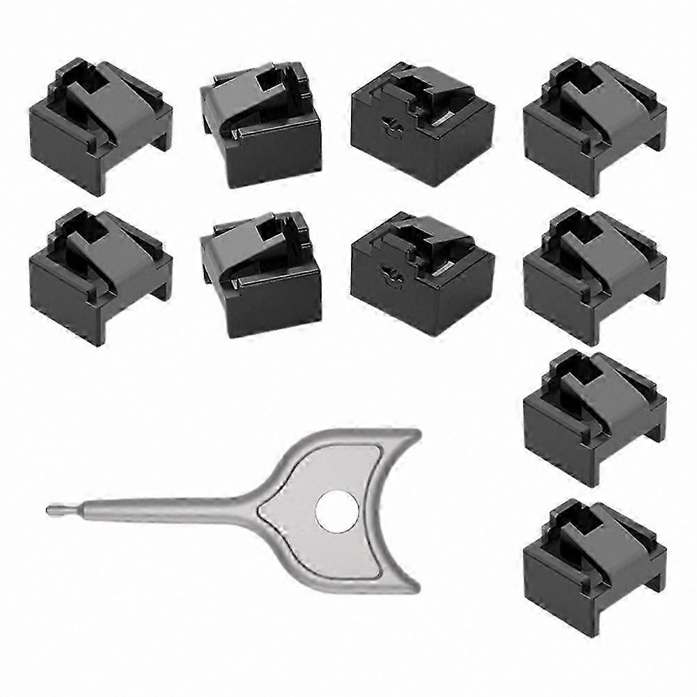10-Pack RJ45 Lockable Inserts with Key, Dustproof Network Plug for Enhanced Data Security, Compatible with Switches and Routers