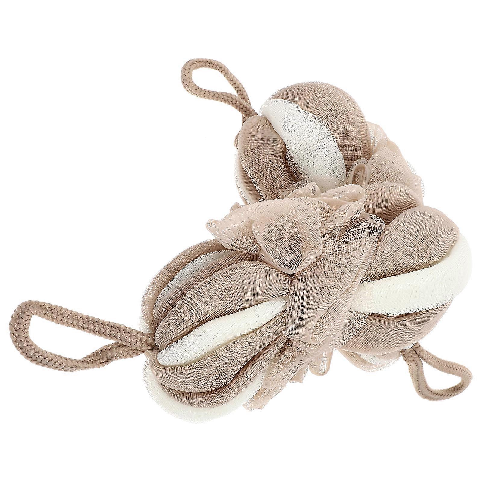 Bubble Bath Balls Practical Bath Flower for Shower 2Pcs Khaki Nylon