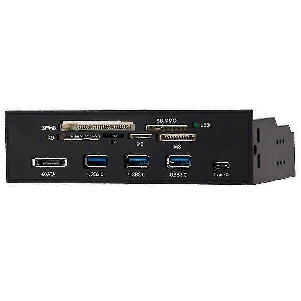 Fiauli Multi-Port PC Front Panel Internal USB3.0 eSATA Type-C TF SD Card Reader Hub