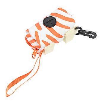 Distributeur de sacs à déjections canines orange pratique pour l'extérieur