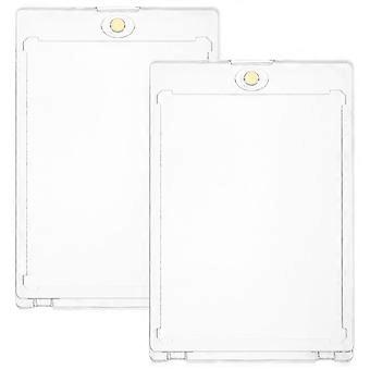 2Pcs Magnetic Card Holder Acrylic Protector for Storage Use Transparent