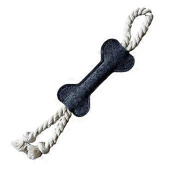 Felt Bone Dog Chew Toy – Cotton Rope for Tug-of-War – for Puppy Teething & Teeth Cleaning
