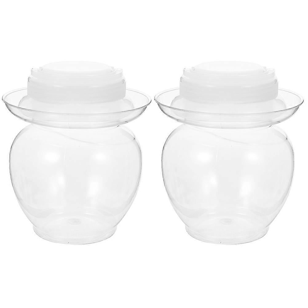 2Pcs Transparent Pickle Jars Multi-function Storage Jars Household Pickle Holders