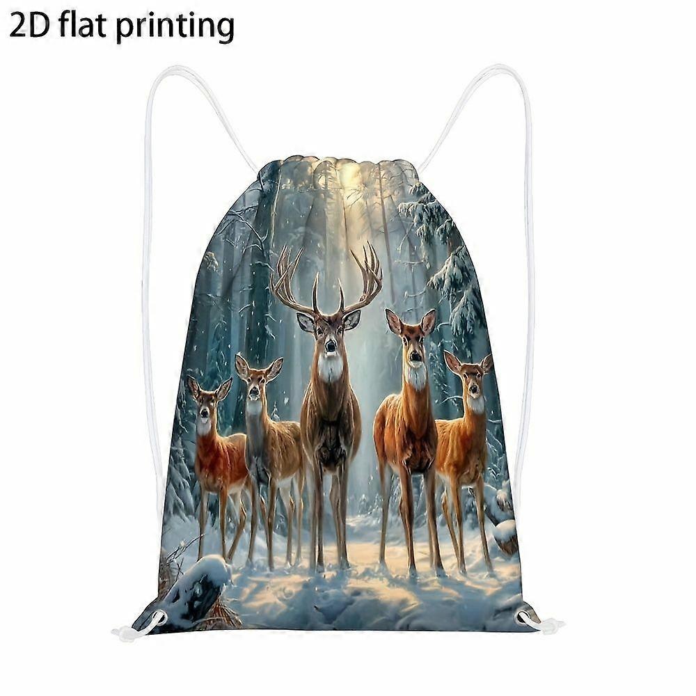1pc of Frozen Forest Guardians 2D Flat Print Backpack - Made of Oxford Softshell, Featuring an Adjustable Closure, Light-Gqazw