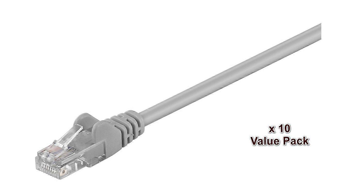MicroConnect CAT5e U/UTP Network Cable 2m Grey VALUEPACK (10pcs)