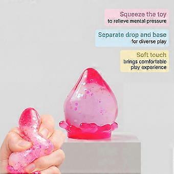 Amz Fantasy Deciduous Sensory Toy (Purple) Tpr Drop-Shaped Kneading Le Removable Base Fingertip Kneading Decompression Small Toy