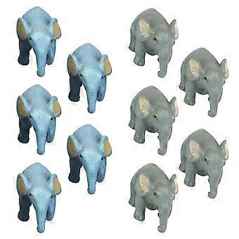 10 pz Miniatura Elefante mini casa Decorazione Micro Paesaggio Ornamento (Colore Casuale)