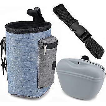 Siliconen tas voor hondensnoepjes, trainingstas voor puppy's, draagbare voerbak voor honden, nylon snoepzakje met verstelbare tailleband voor wandelingen met puppy's - G