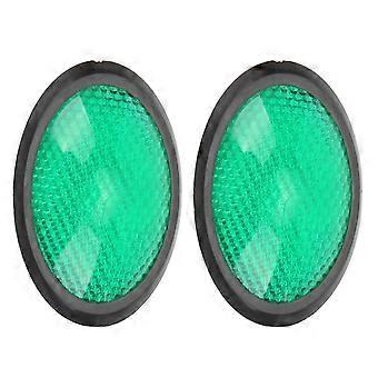 2pcs Universal Reflective Sticker Green Oval Warning Reflectors for Cars Motorcycles Trucks