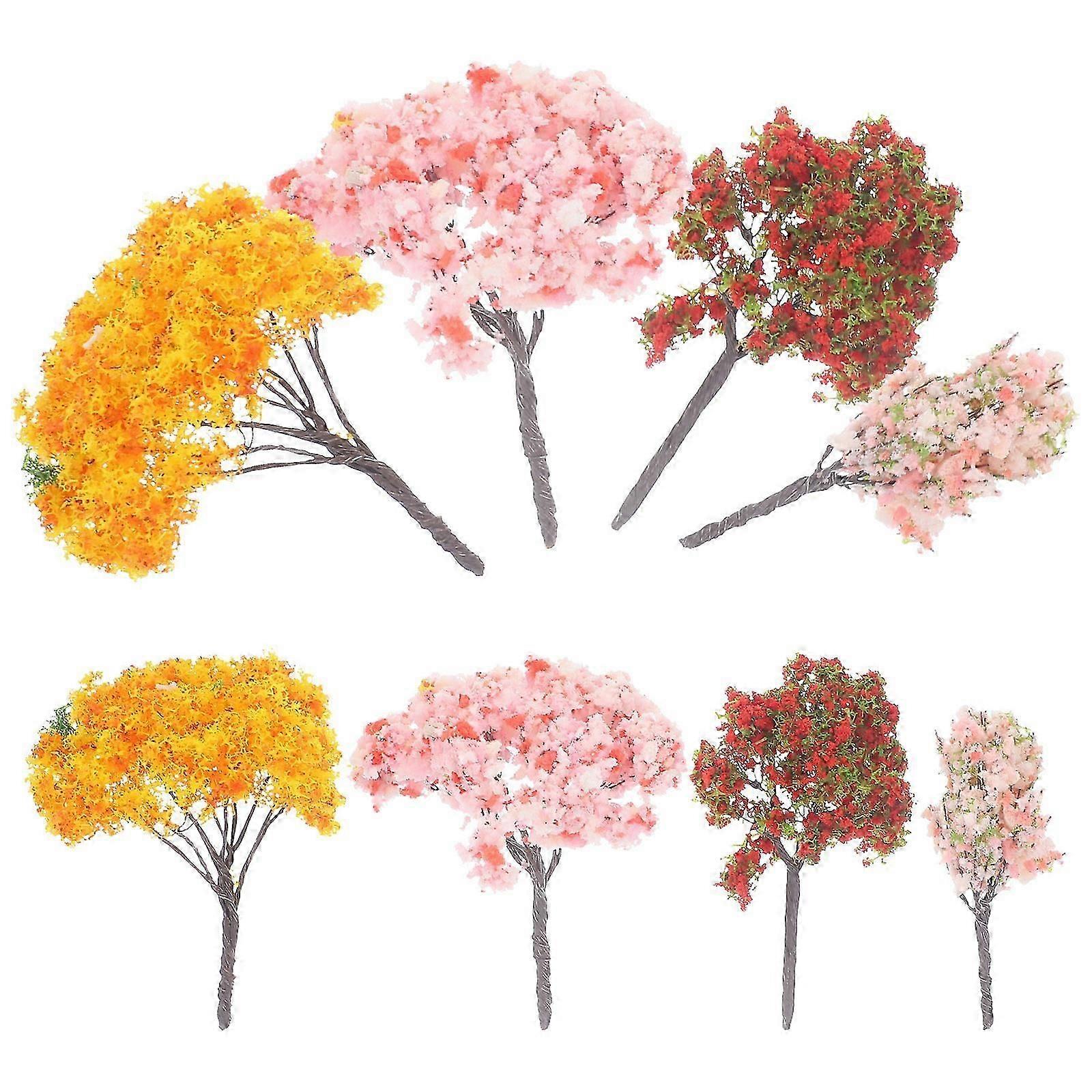 Model Trees Miniature Simulation Trees for Decor 8Pcs PVC Mini Landscape Accessory