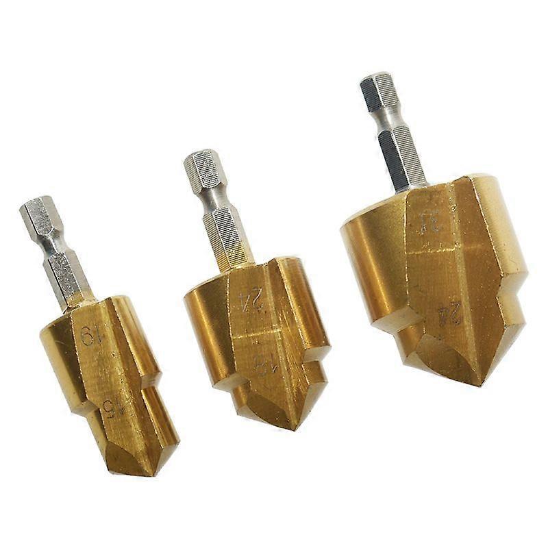 3Pcs Hex Shank PPR Pipe Drill Bits, Step Drill Bits for Plastic Pipes 3PC