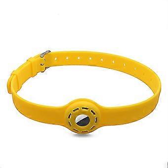Airtag Silicone Collars With Protective Film compatible with Dog Cat, yellow