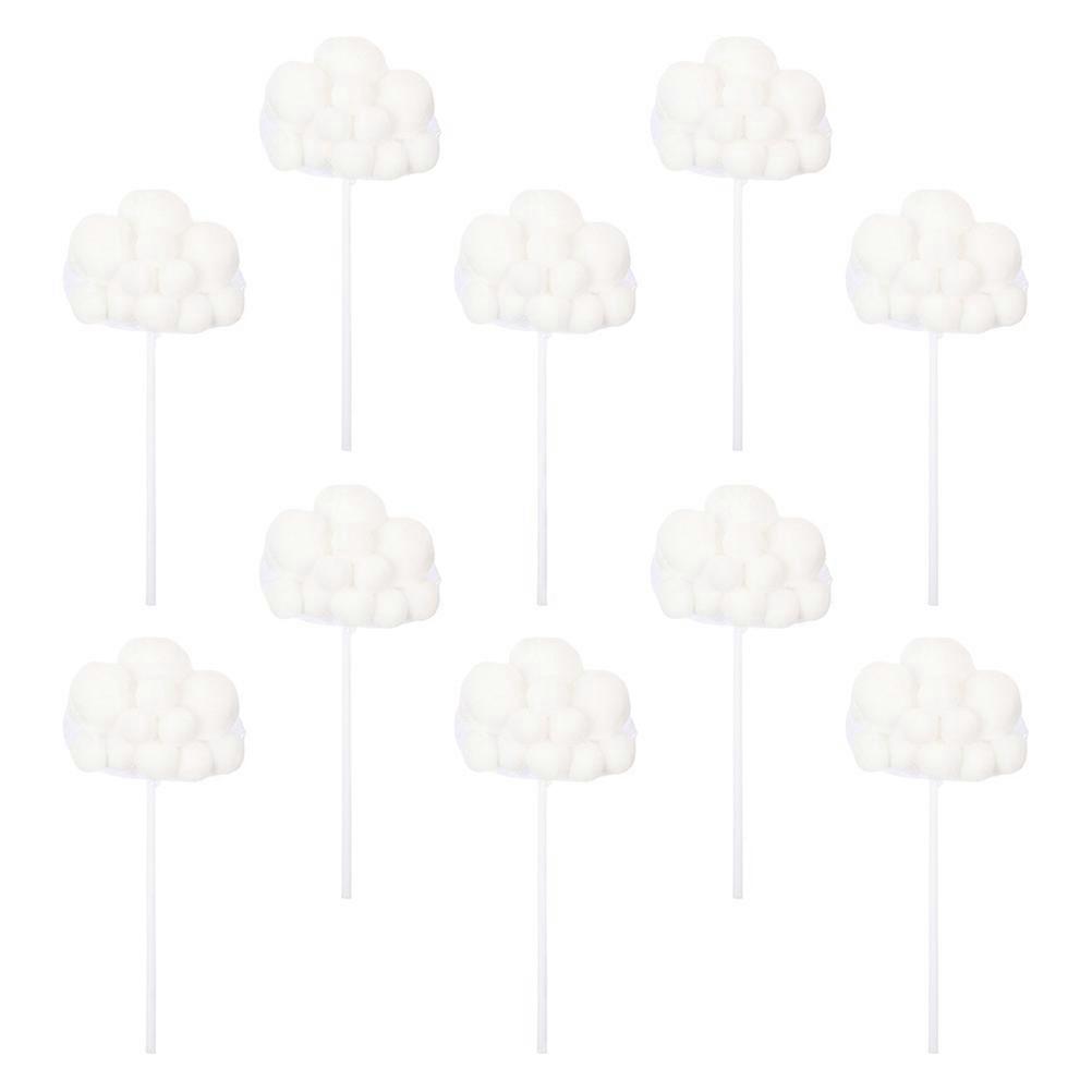 White Cloud Cake Topper Cupcake Toppers for Decor 10Pcs Set