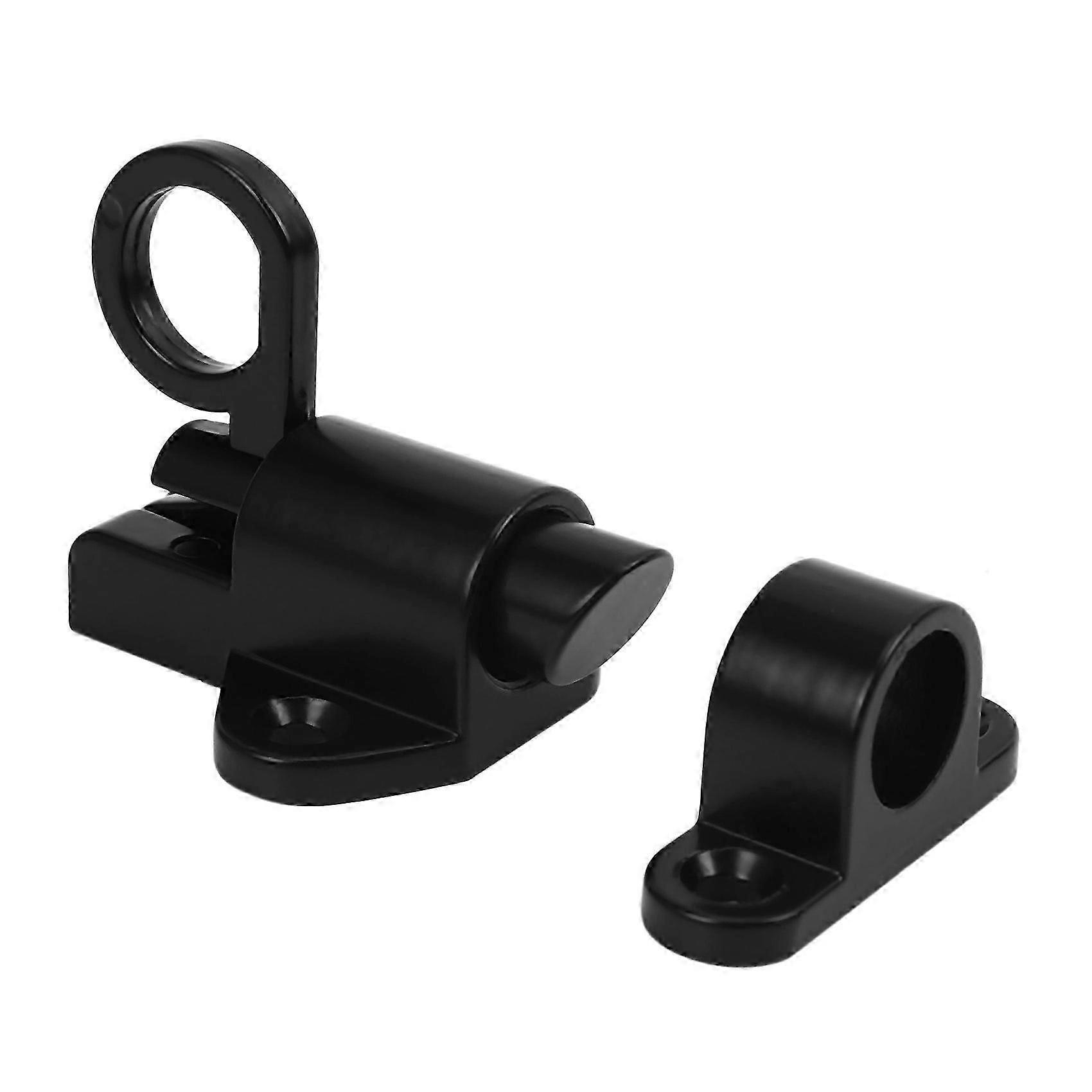 Aluminum Alloy Security Automatic Window Gate Lock Spring Bounce Door Bolt Latch, Black