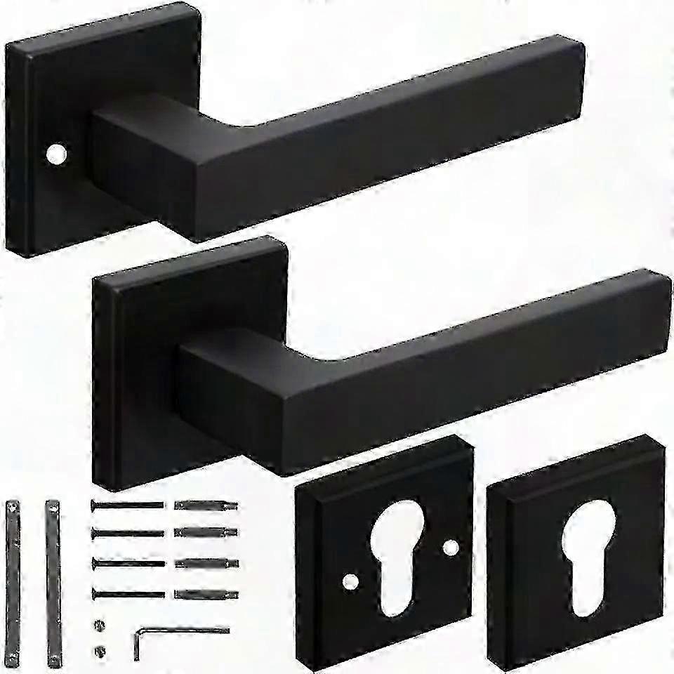 Matte Black Door Handle Set
