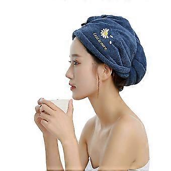 2 Pack Microfiber Hair Towel Wrap, Coral Fleece Turban with Button Fast Absorption