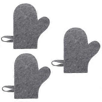 Felt Sauna Mittens, Heat Resistant Sauna Gloves for Women, 3 Pack