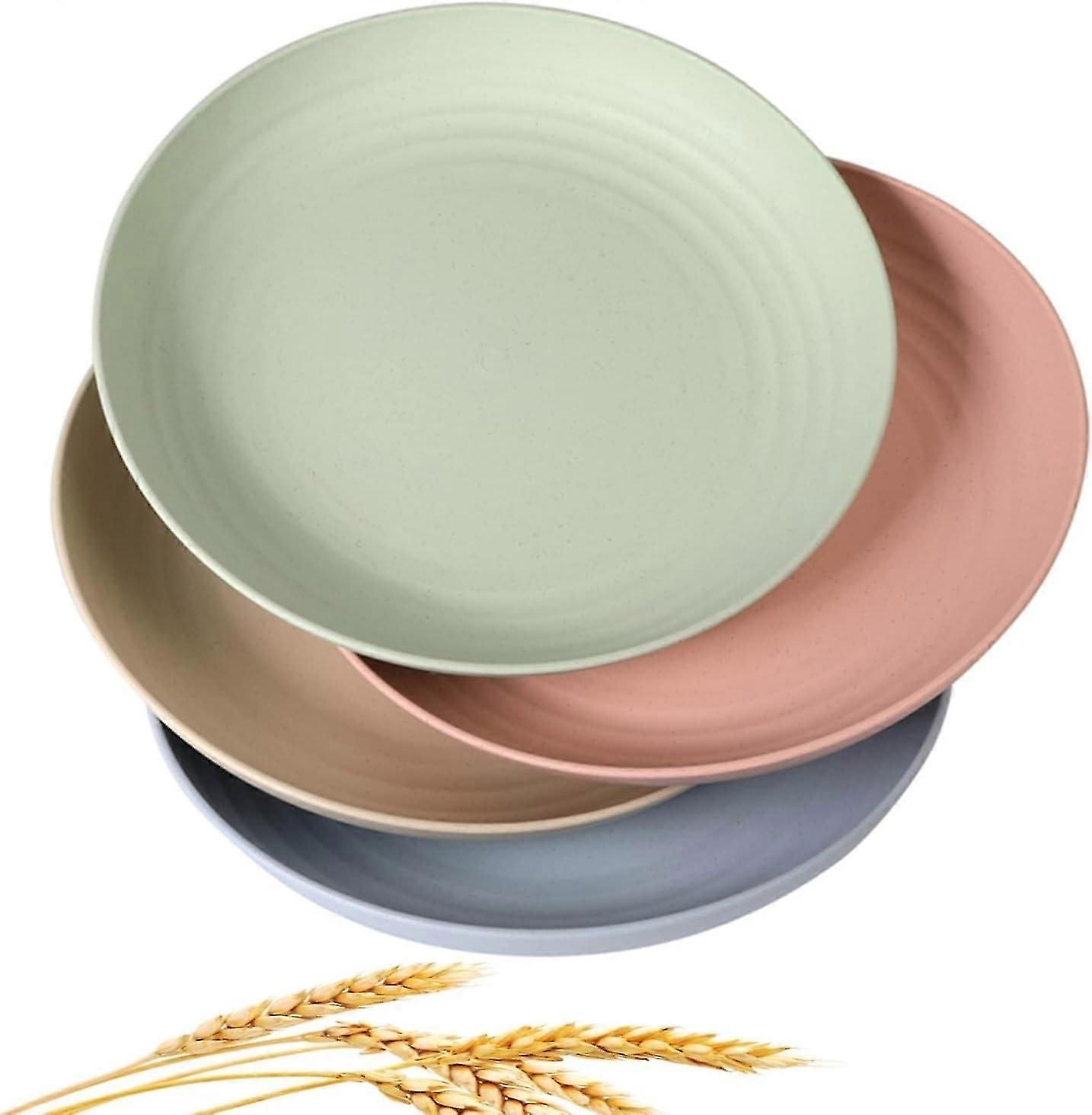 Wheat Straw Plates Lightweight Unbreakable Dishwasher Microwave Safe