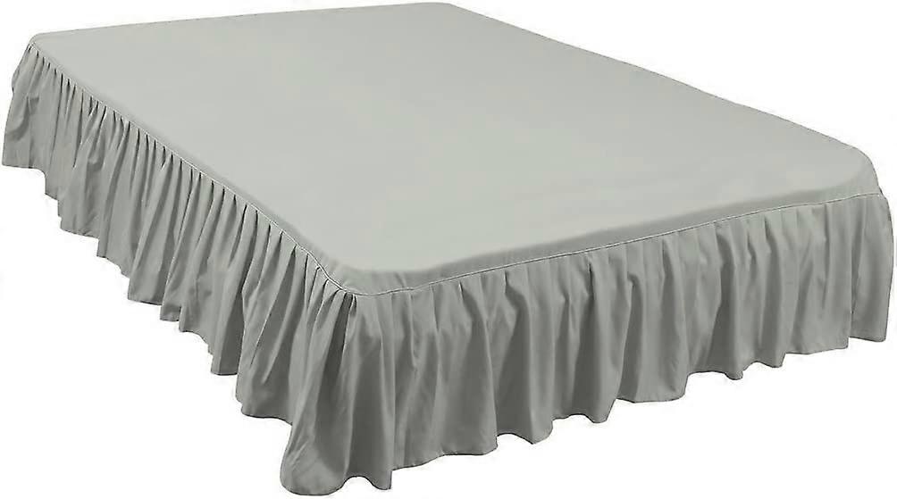Bed Skirt Brushed Polyester Microfiber Pleated Dust Ruffle Solid Color Bed Ruffle with 14 inch