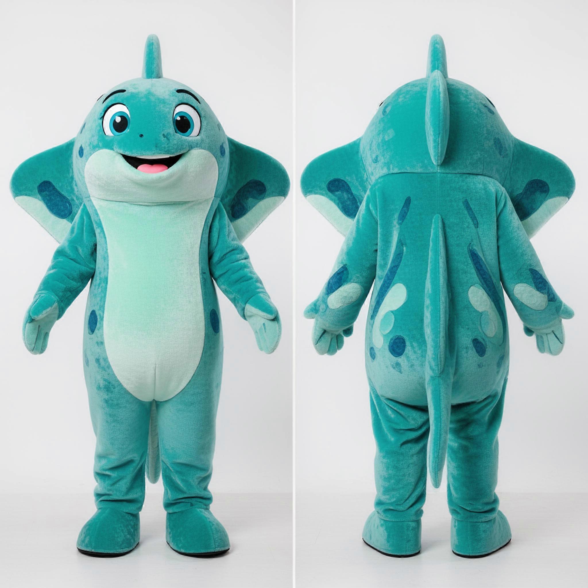 MASTICOT Teal Velvety Stingray Mascot