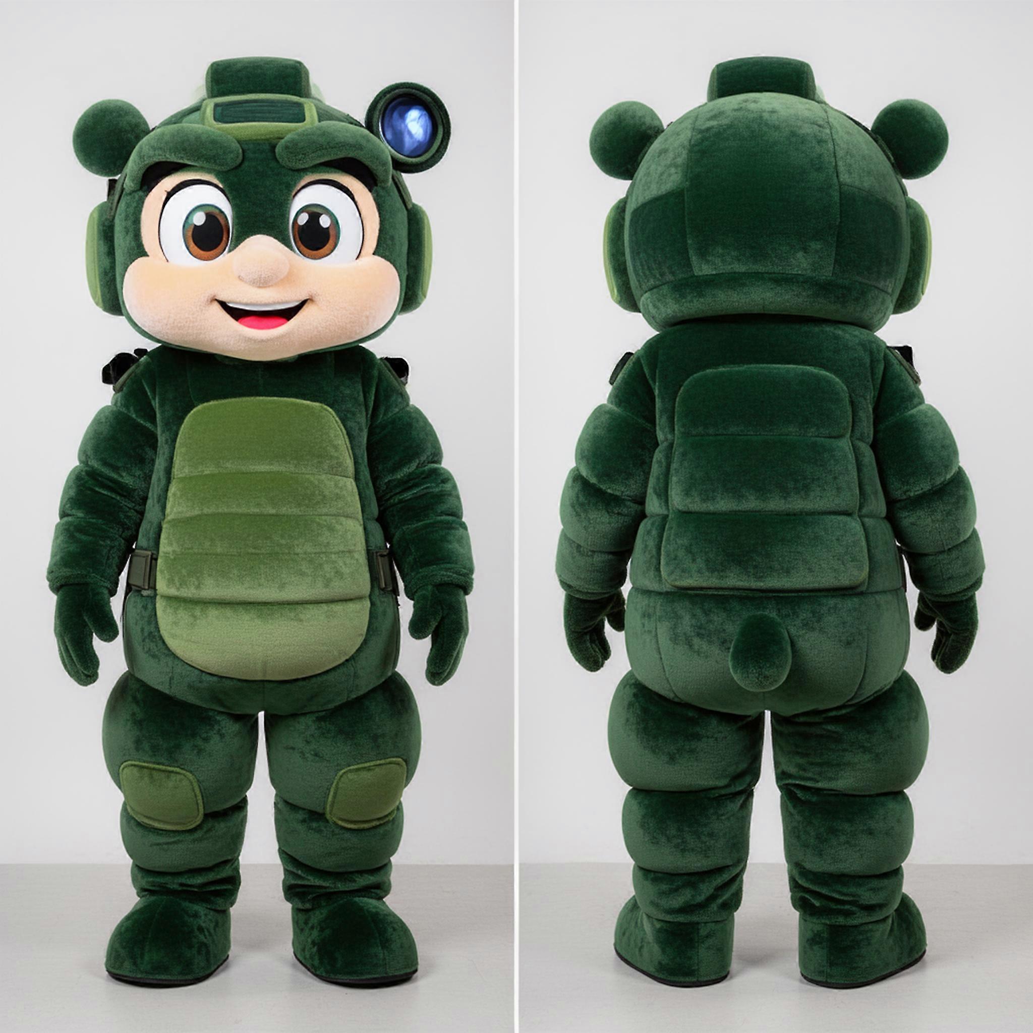 MASTICOT Forest Green Velvety Sniper Mascot