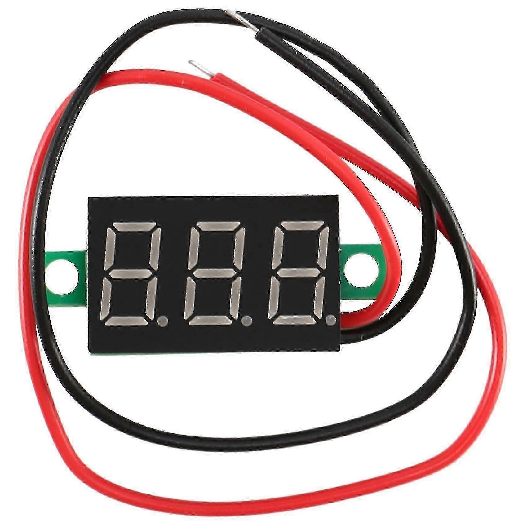 Mini Digital Voltmeter 3.3-30V Green LED Display Panel Meter with 3-Digit Readout